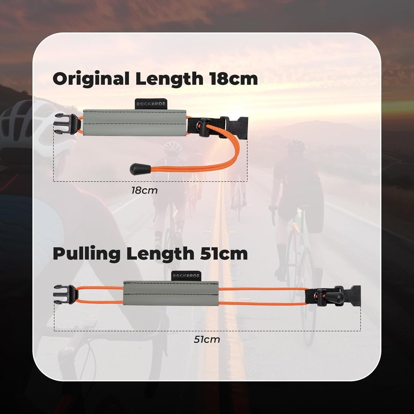 ROCKBROS Reflective Band Elastic Trouser Clip Bicycle Trouser Protector Reflective Trouser Band for Outdoor Jogging Cycling Running 1 Pair