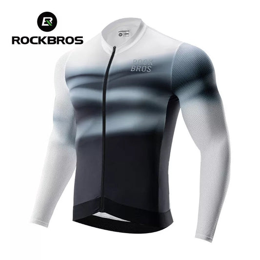 ROCKBROS men's cycling jersey, long sleeve cycling jersey, bicycle jersey for cycling, cycling, MTB, road bike, cycling clothing, breathable, quick-drying