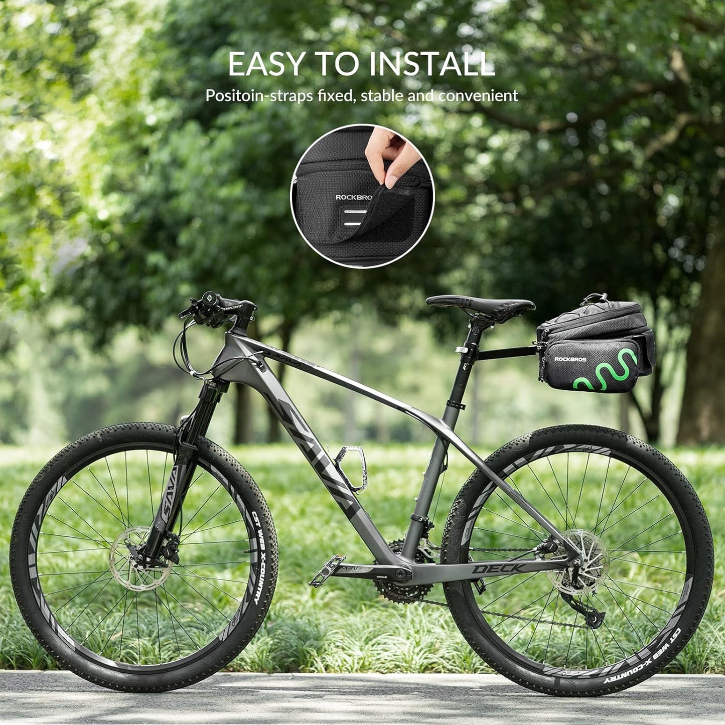 ROCKBROS carrier bag bicycle saddle bag quick release expandable 6/8L