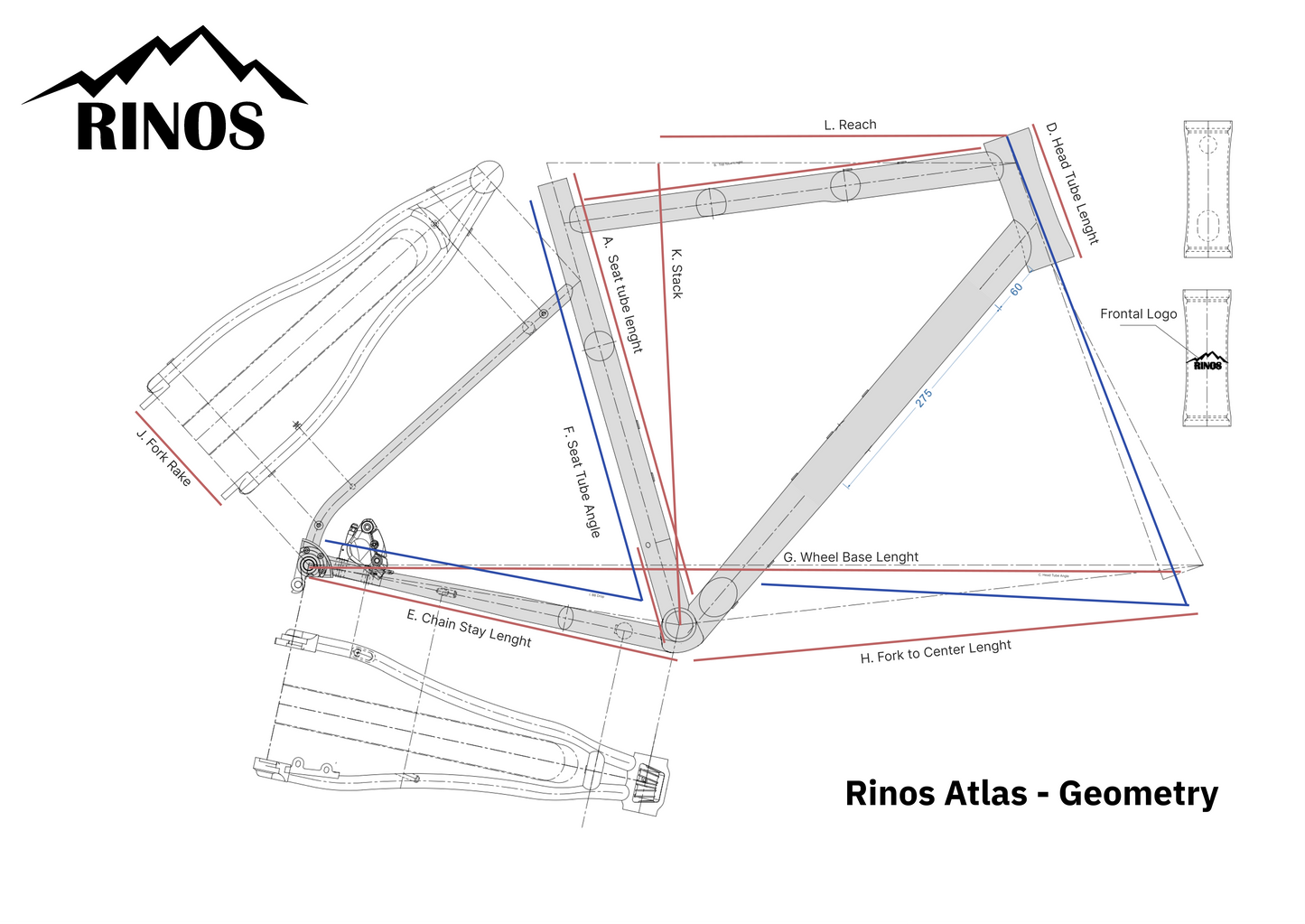 RINOS Gravel Titanium Frame Set Atlas 1