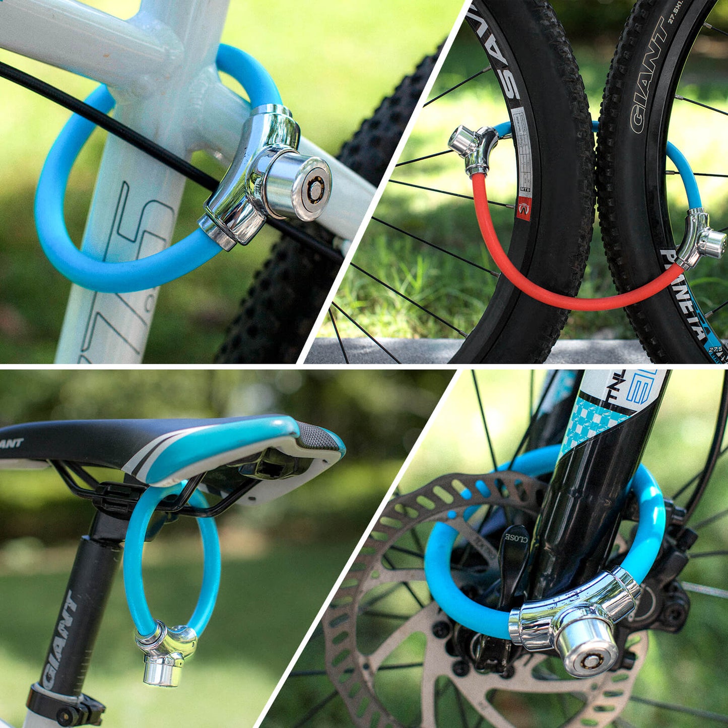 Bicycle lock cable lock with Velcro fasteners, no key required, ROCKBROS