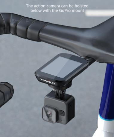 TOWILD Integrated extension mount for bike computer light and GoPro
