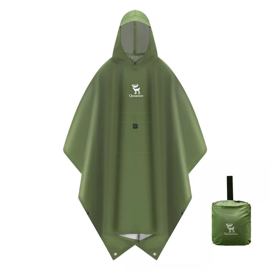 Qunature Outdoors Multifunctional Rain Poncho Bicycle Rain Cape Rain Poncho
