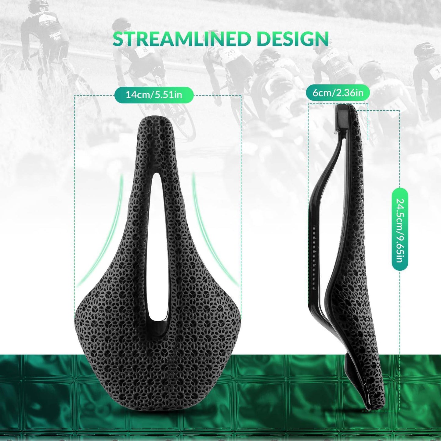 3D Printed Carbon Road Bike Saddle, Ultralight, Shock-Absorbing, Ergonomic, ROCKBROS