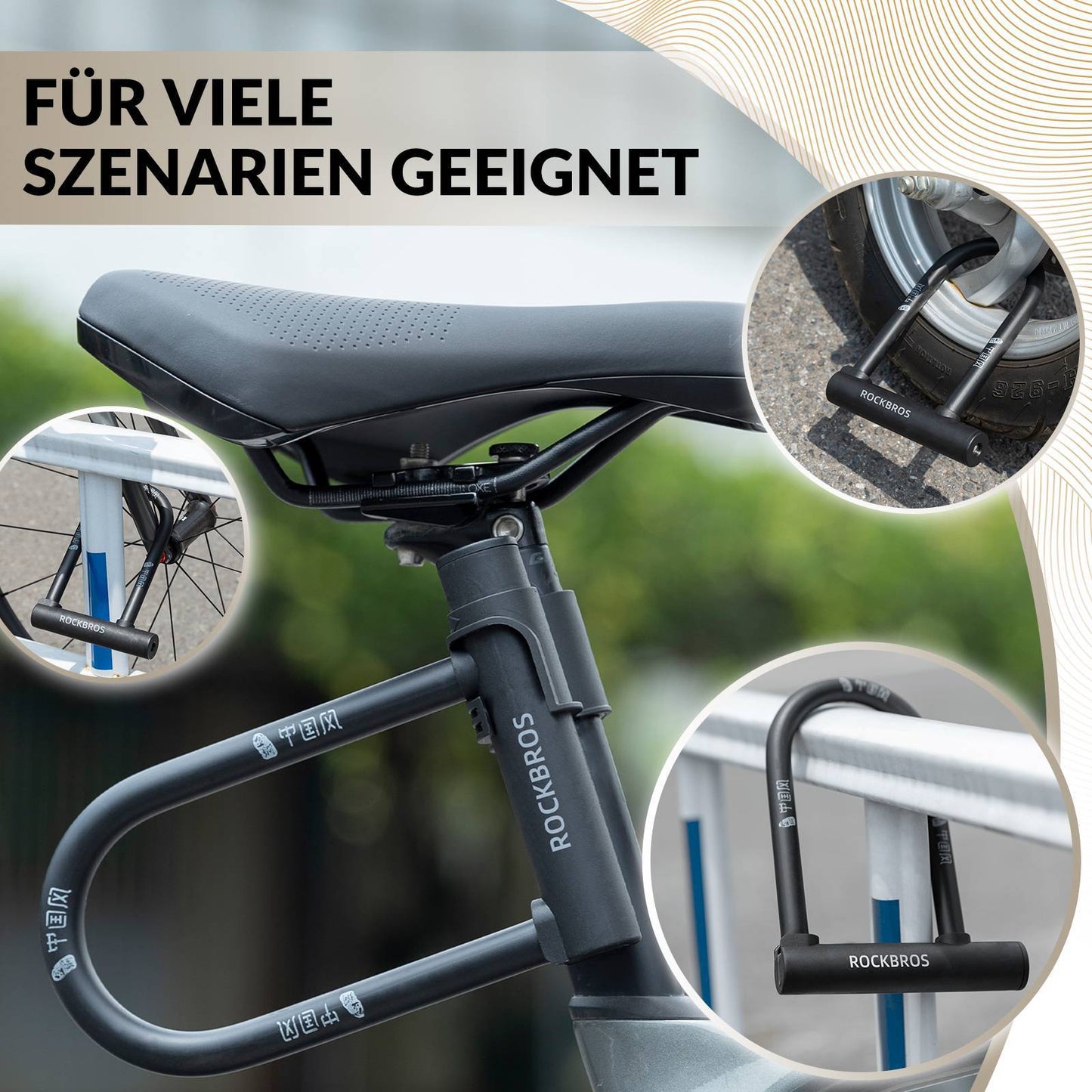 U-lock Bicycle Lock High Security Locks Waterproof ROCKBROS