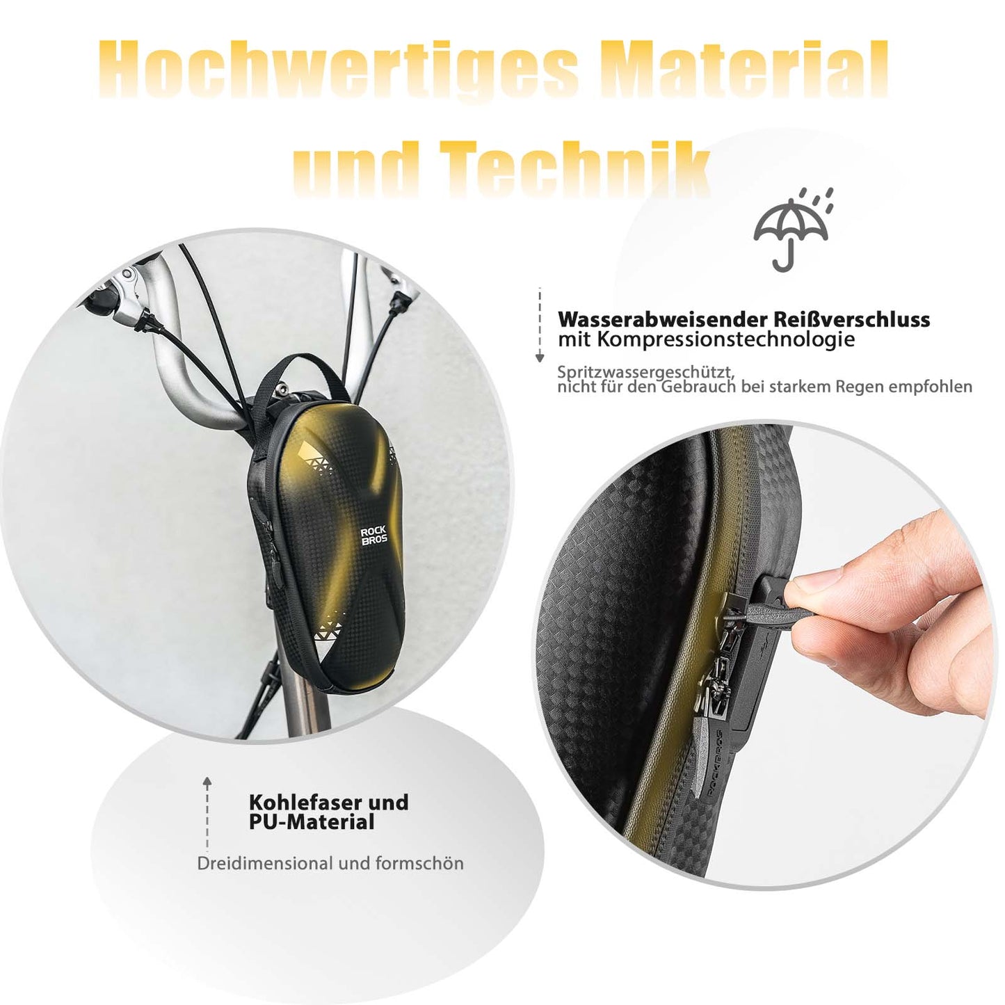 E-Scooter Handlebar Bag, Waterproof Front Bag with USB Ports, ROCKBROS