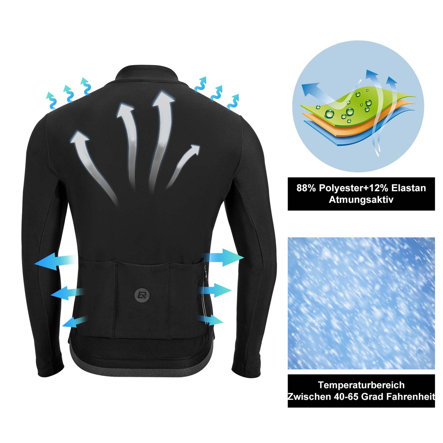 Winter cycling jacket, windproof cycling apparel, sporty, ROCKBROS