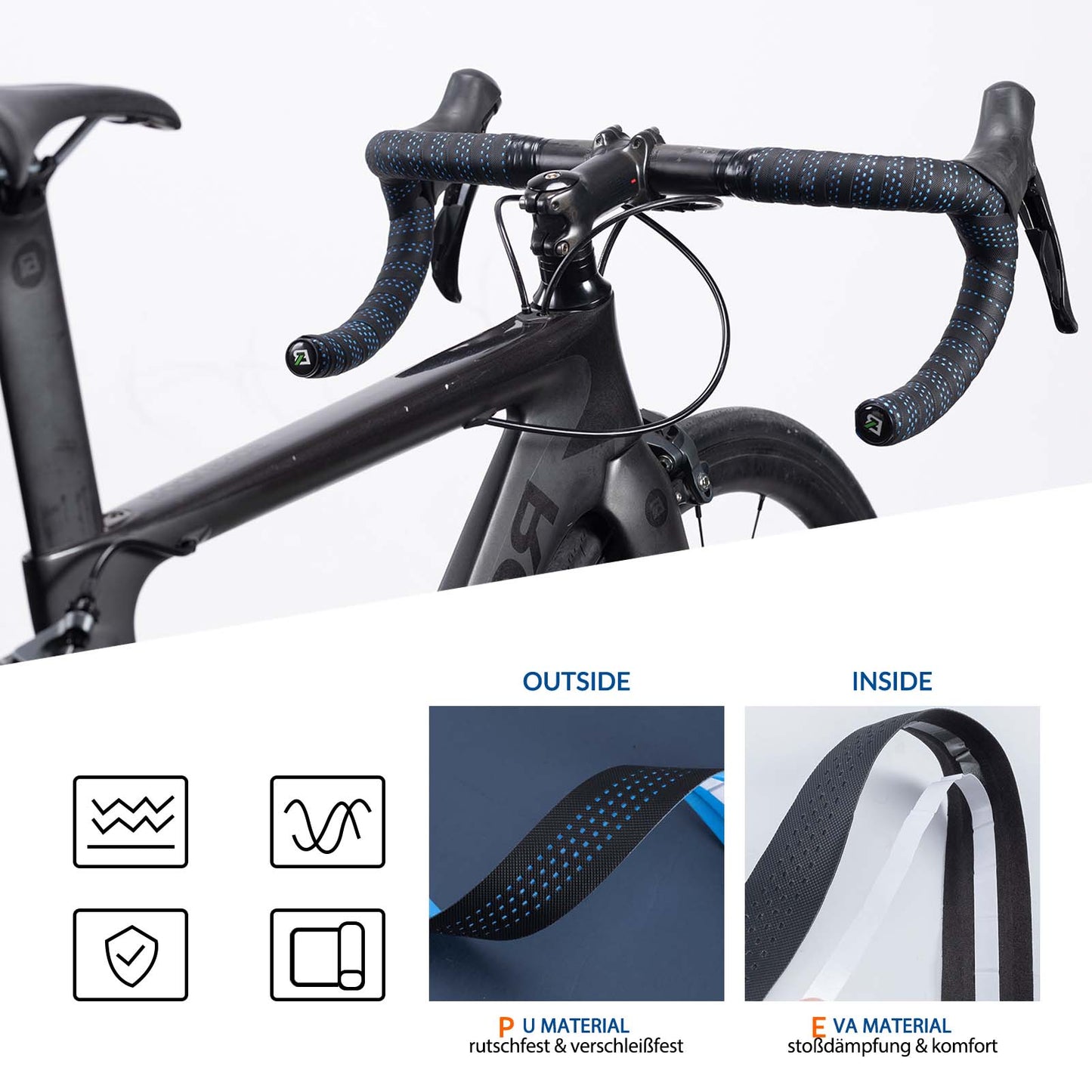 Bicycle handlebar tape for MTB and road bikes, standard size, four colors, ROCKBROS