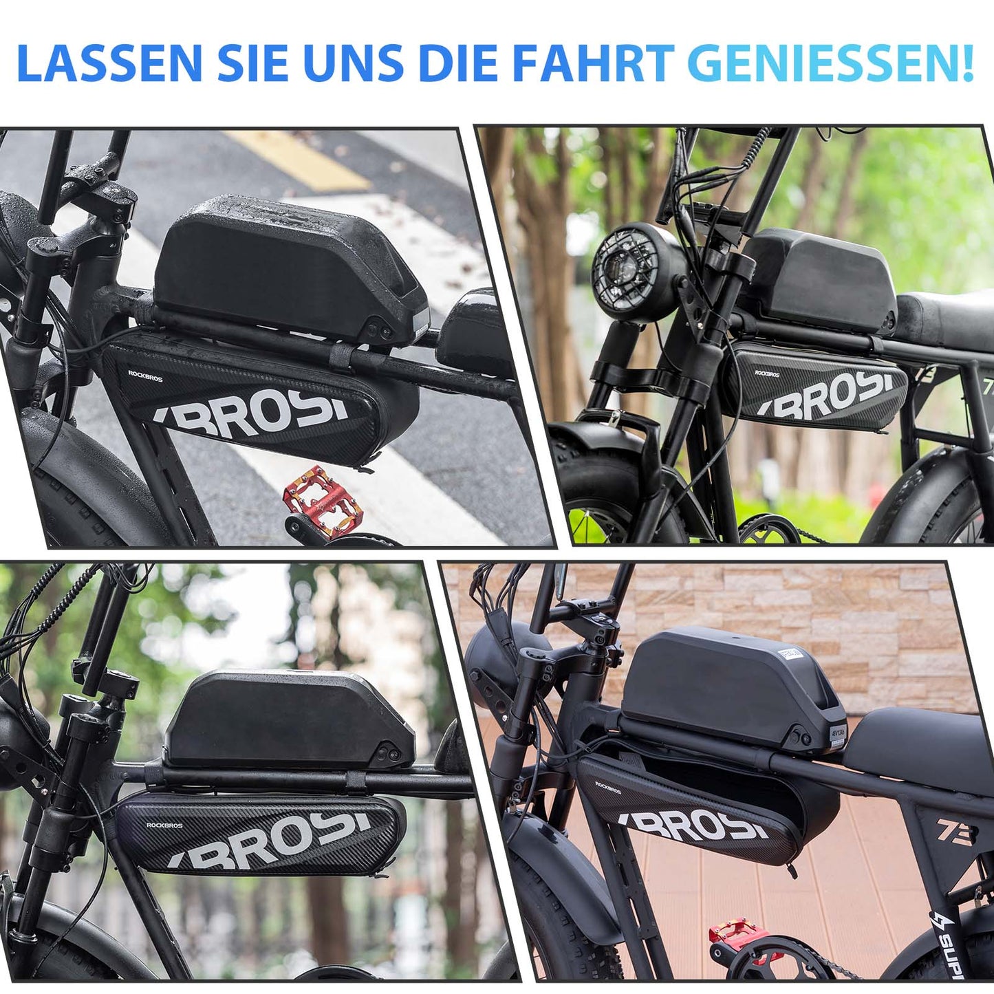 Bicycle Frame Bag Waterproof Top Tube Bag 4.5L Black ROCKBROS