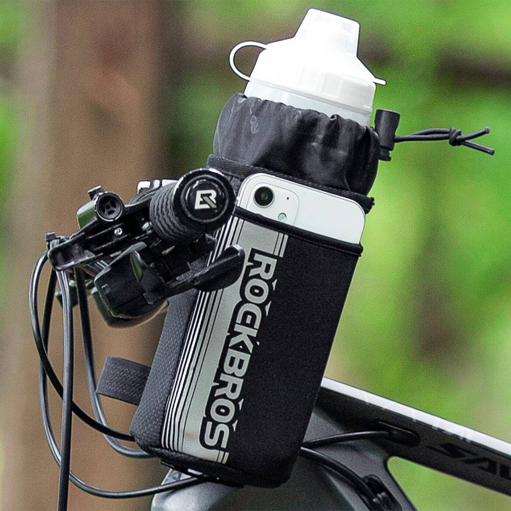 Insulated bicycle handlebar bag with water bottle holder and mobile phone pocket ROCKBROS