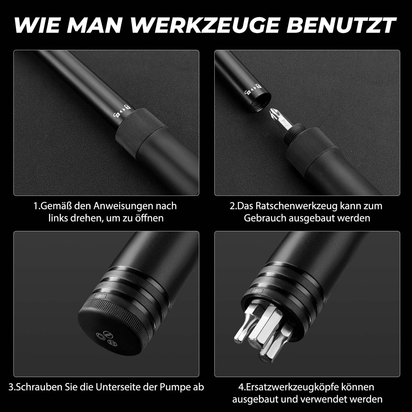 Mini bicycle air pump with ratchet wrench 80 PSI aluminum ROCKBROS