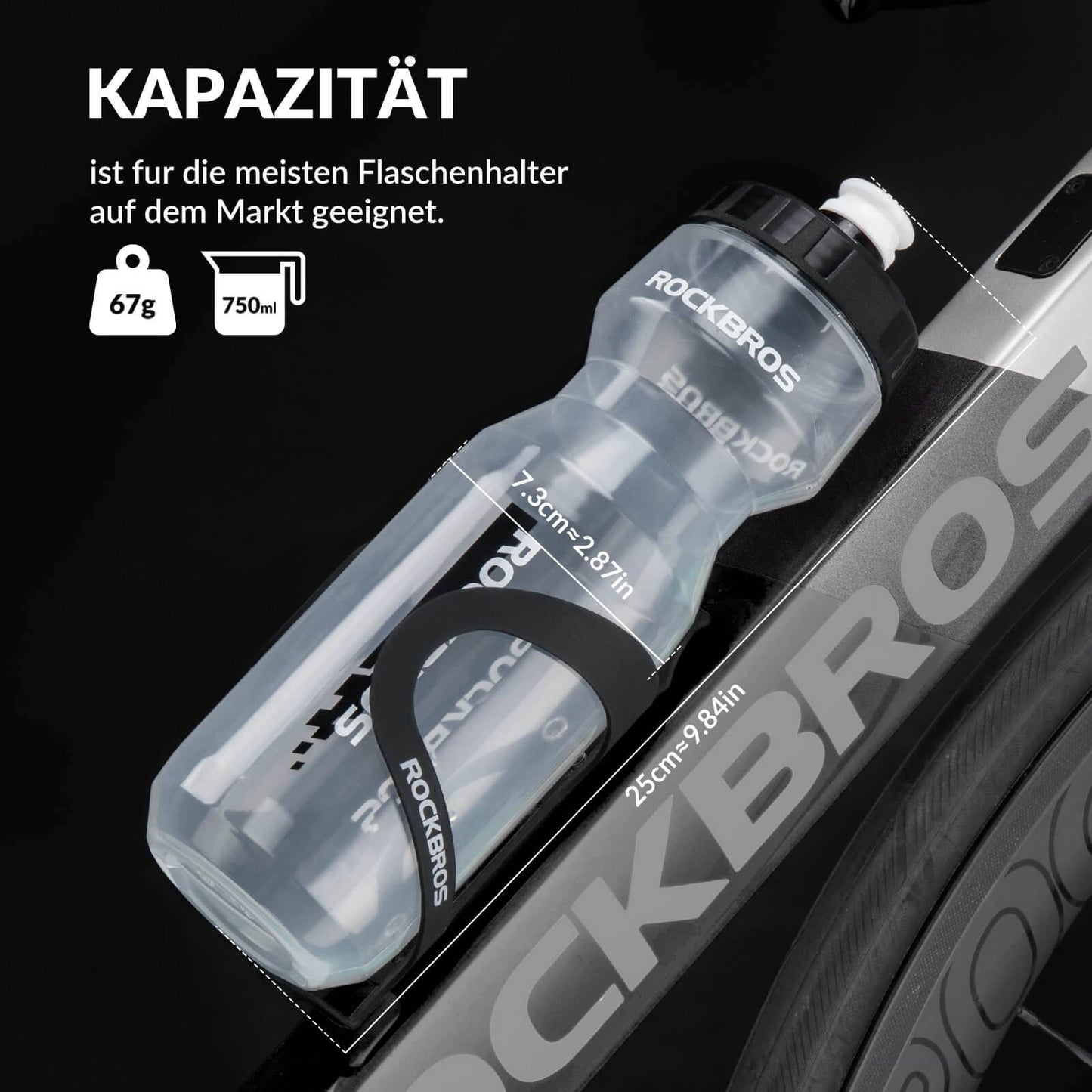 Sports Water Bottle 750ml Bicycle Water Bottle BPA-Free ROCKBROS