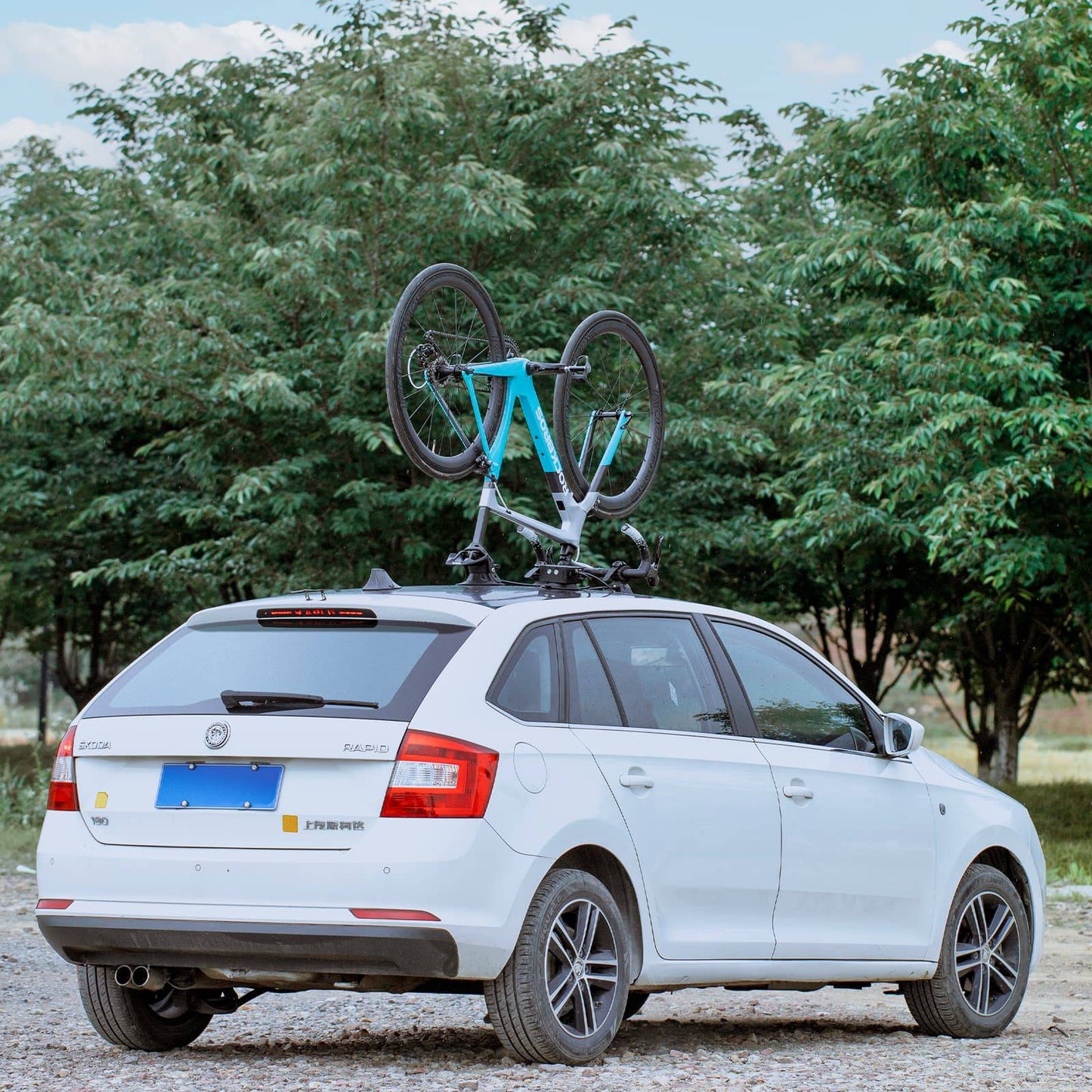 Portable electric bike rack, roof-mounted bike carrier with suction cup, ROCKBROS