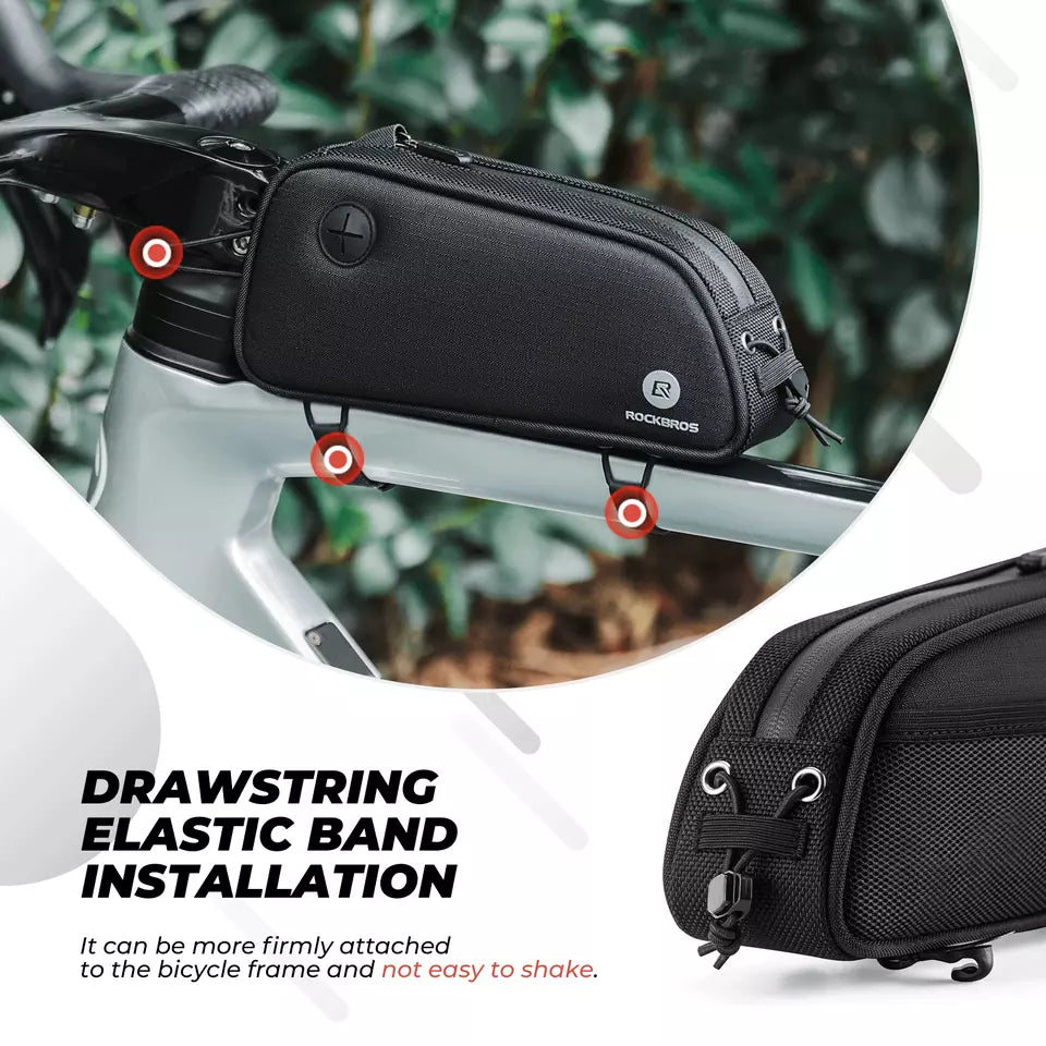 ROCKBROS frame bag with headphone hole bicycle frame top tube bag MTB
