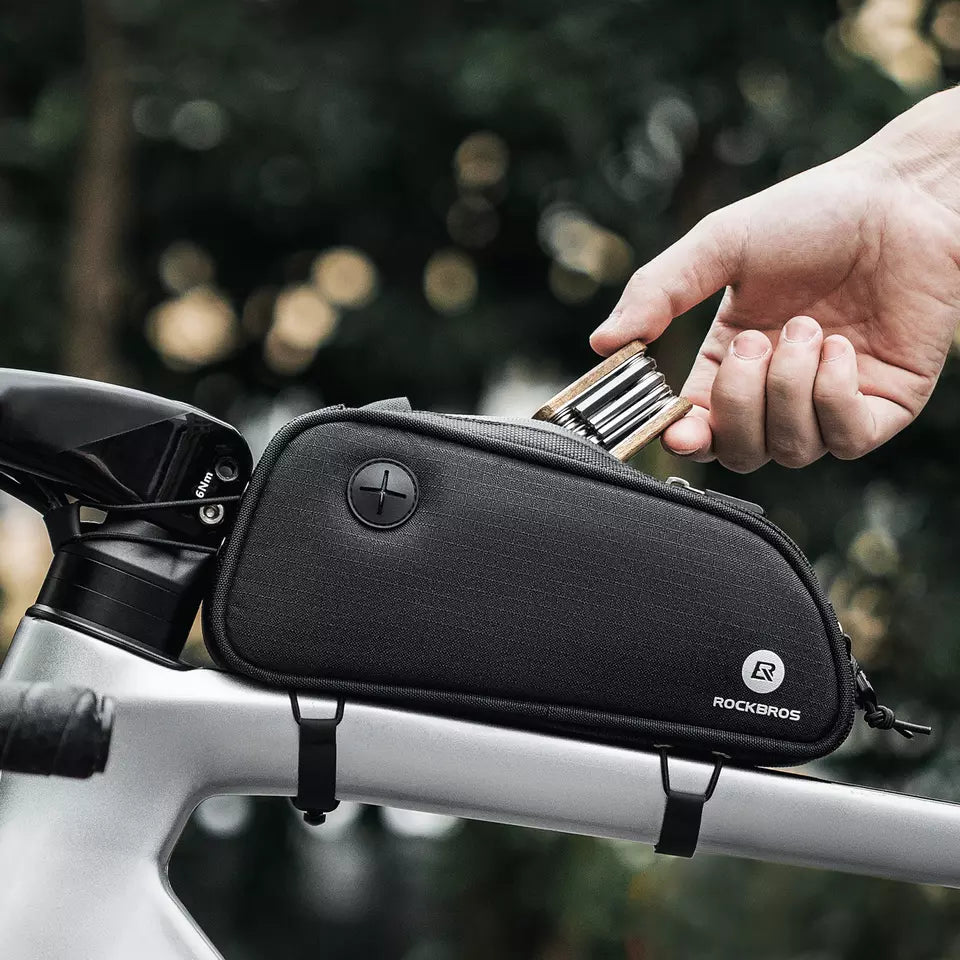 ROCKBROS frame bag with headphone hole bicycle frame top tube bag MTB