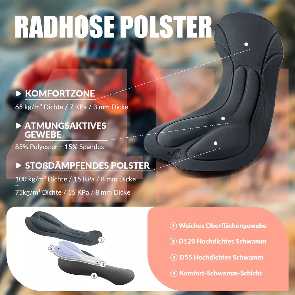 ROCKBROS TVI women's padded road bike bib shorts with straps