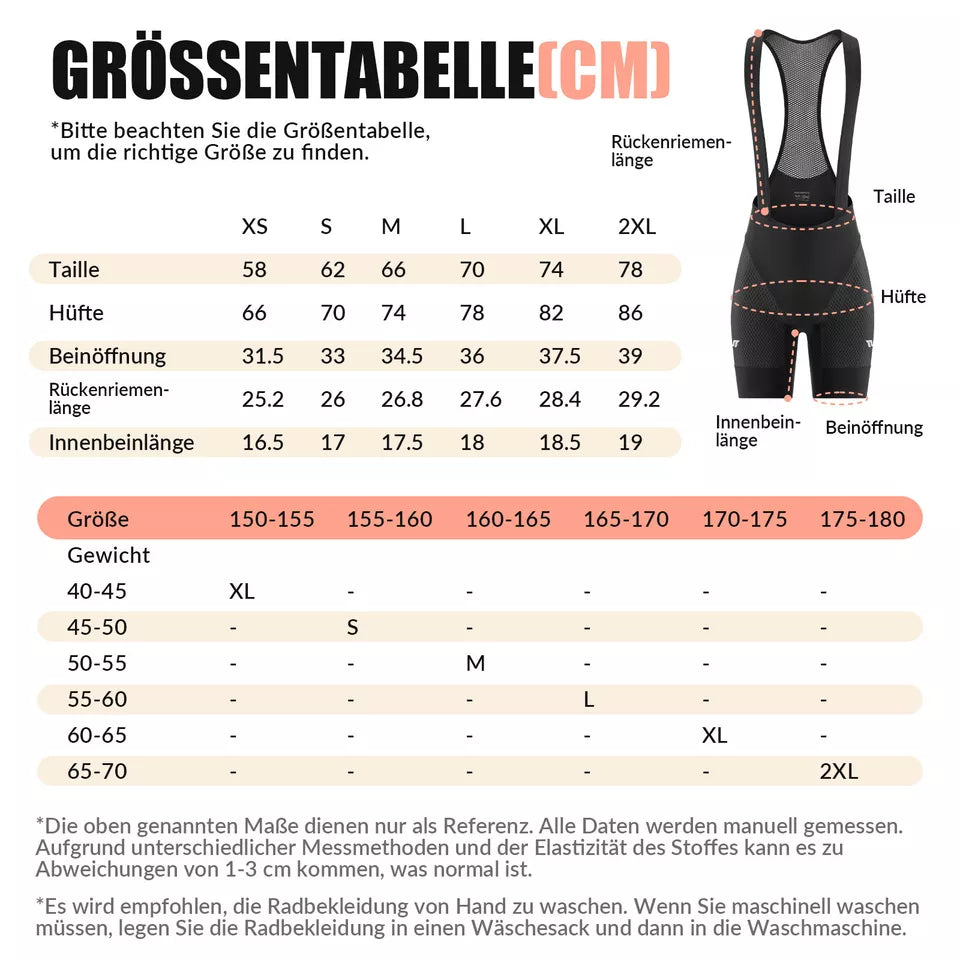 ROCKBROS TVI women's padded road bike bib shorts with straps