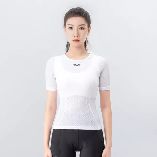 ROCKBROS women's fitness sports shirt gym sports short sleeve white sports functional shirt