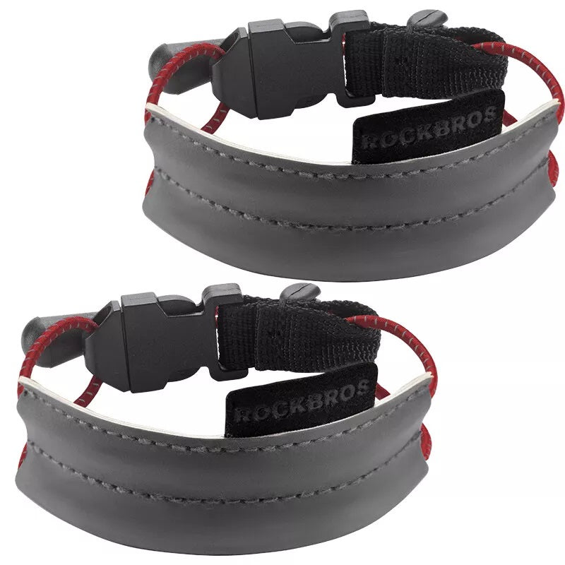 ROCKBROS Reflective Band Elastic Trouser Clip Bicycle Trouser Protector Reflective Trouser Band for Outdoor Jogging Cycling Running 1 Pair