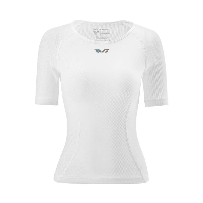 ROCKBROS women's fitness sports shirt gym sports short sleeve white sports functional shirt