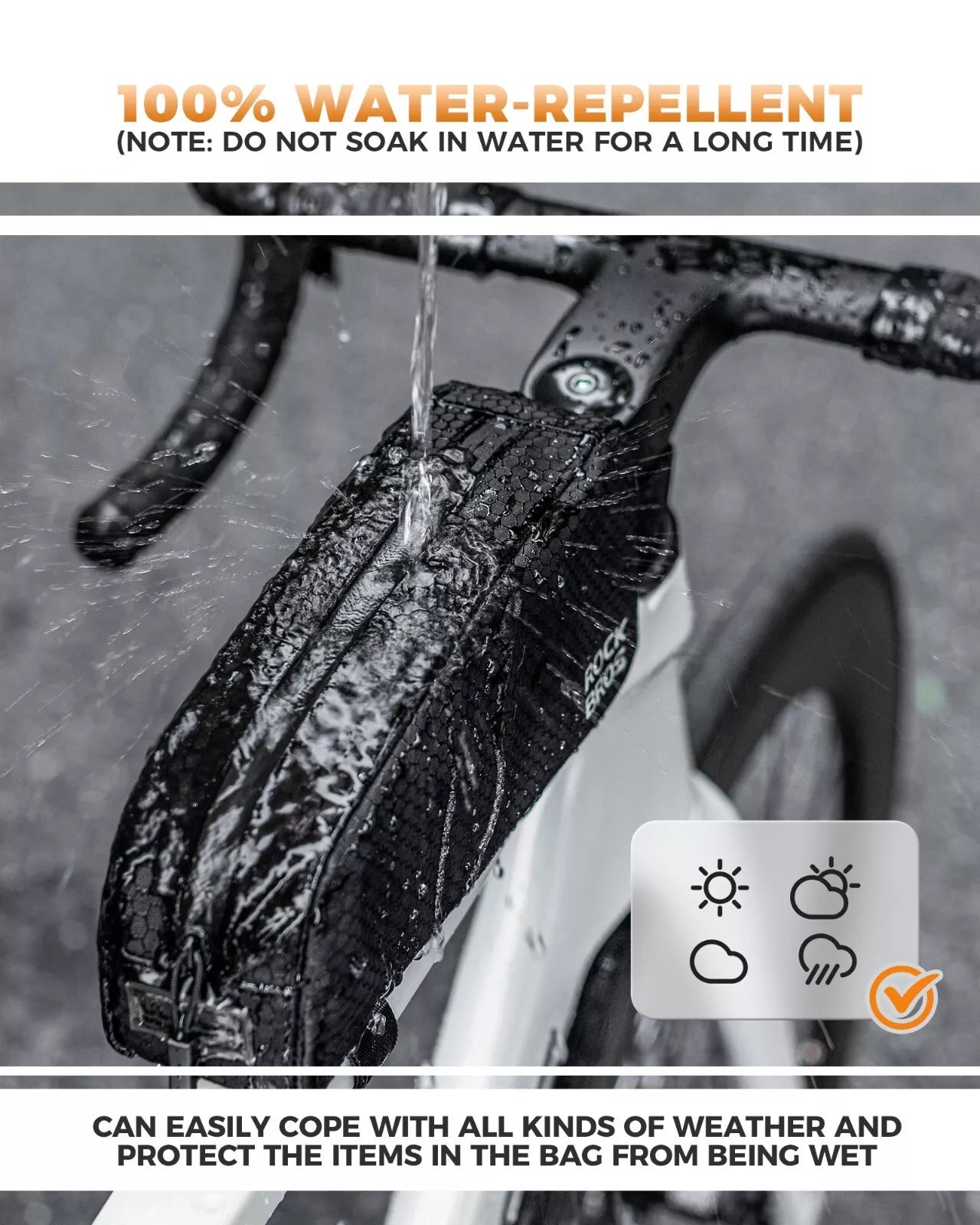 ROCKBROS Bicycle Bag Waterproof Frame Bag Removable Triangle Bag 0.9L