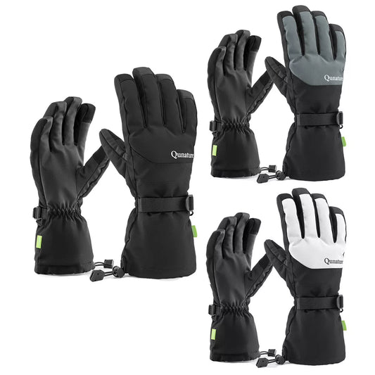 Qunature winter ski gloves touchscreen waterproof gloves snow