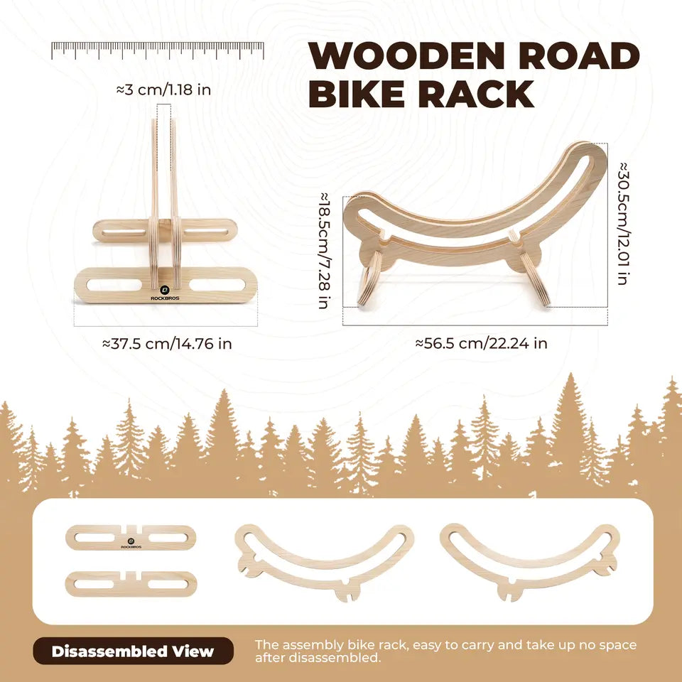 ROCKBROS bicycle stand wooden center stand 30mm for 23C-30C bikes 700C