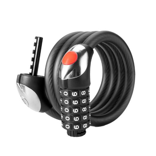 ROCKBROS Bike lock 120cm/180 cm cable lock 5-piece combination lock steel