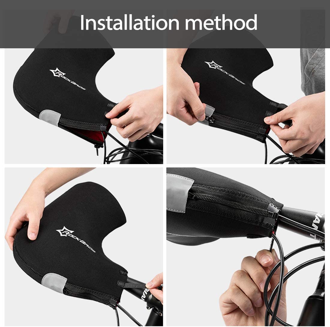 ROCKBROS D16-B Handlebar Gloves Winter Thermal Windproof for Bicycle Waterproof