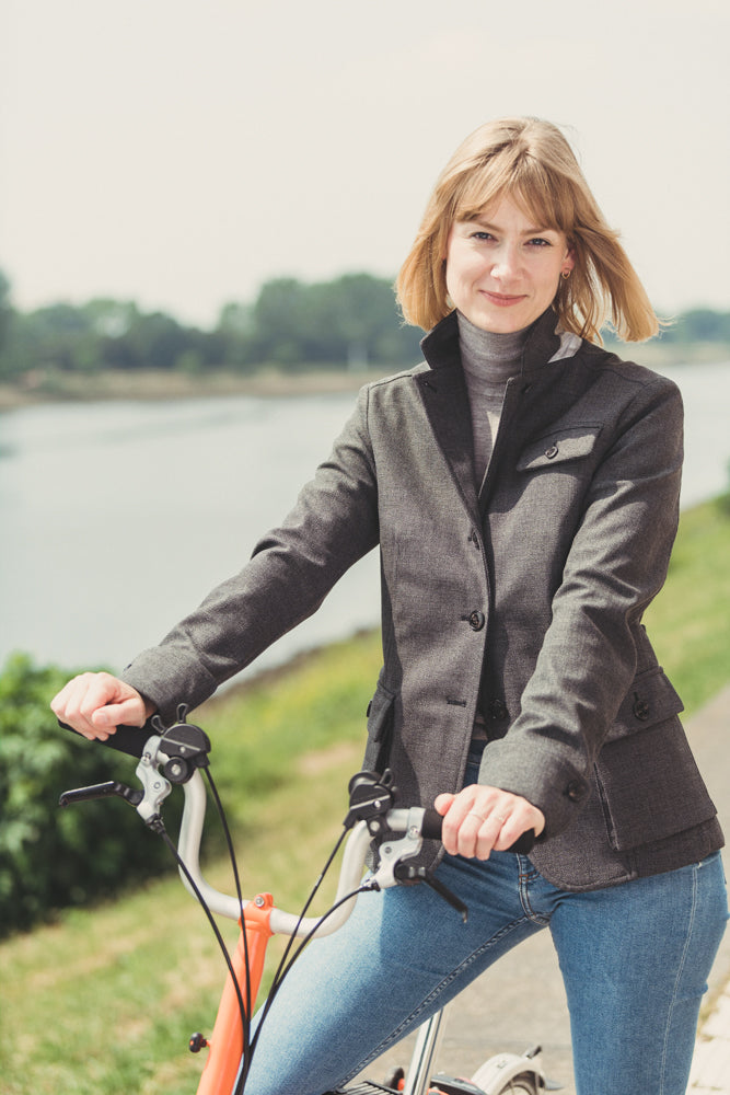 Amity cycling coat Paulina c_change Anthra ladies