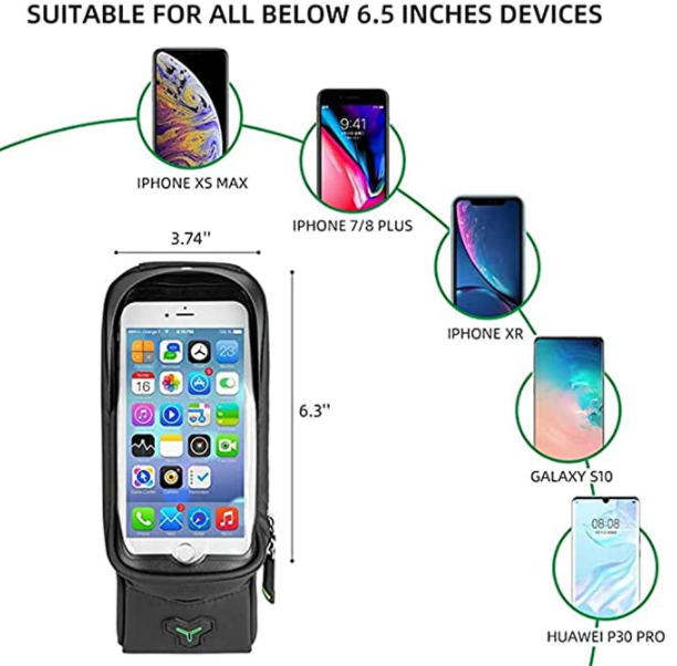 ROCKBROS 029 Bike Frame Bag Waterproof Cell Phone Case Touchscreen for Cell Phones up to 5.8 & 6.0 Inch