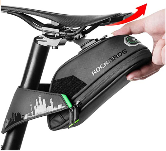 ROCKBROS C27 Bike Saddle Bag Seat Bag Waterproof Black 1L/1.5L