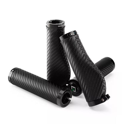 ROCKBROS Bicycle Grips Carbon Pattern Bicycle Handlebar Grips Double-Lock 22.2mm