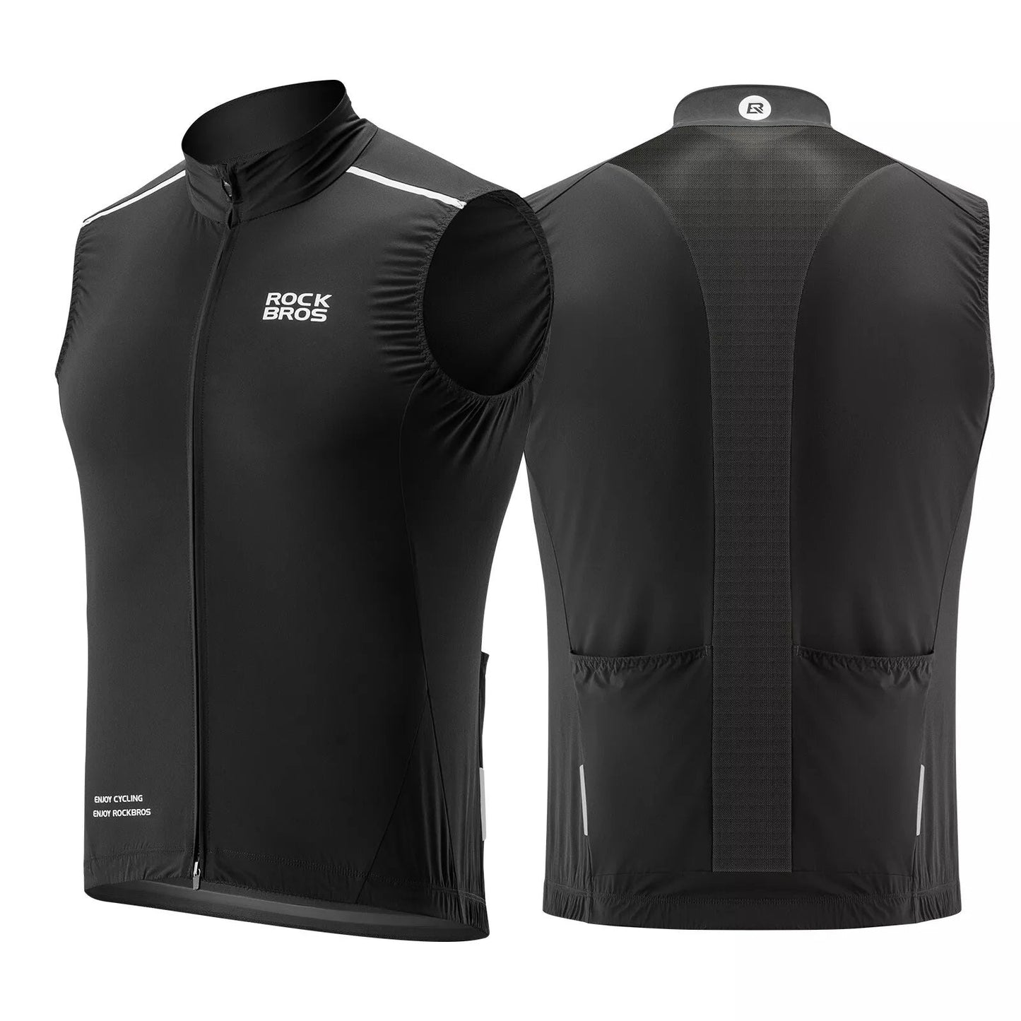 ROCKBROS wind vest cycling sports vest windproof warning vest bicycle sleeveless jacket water-repellent softshell vest