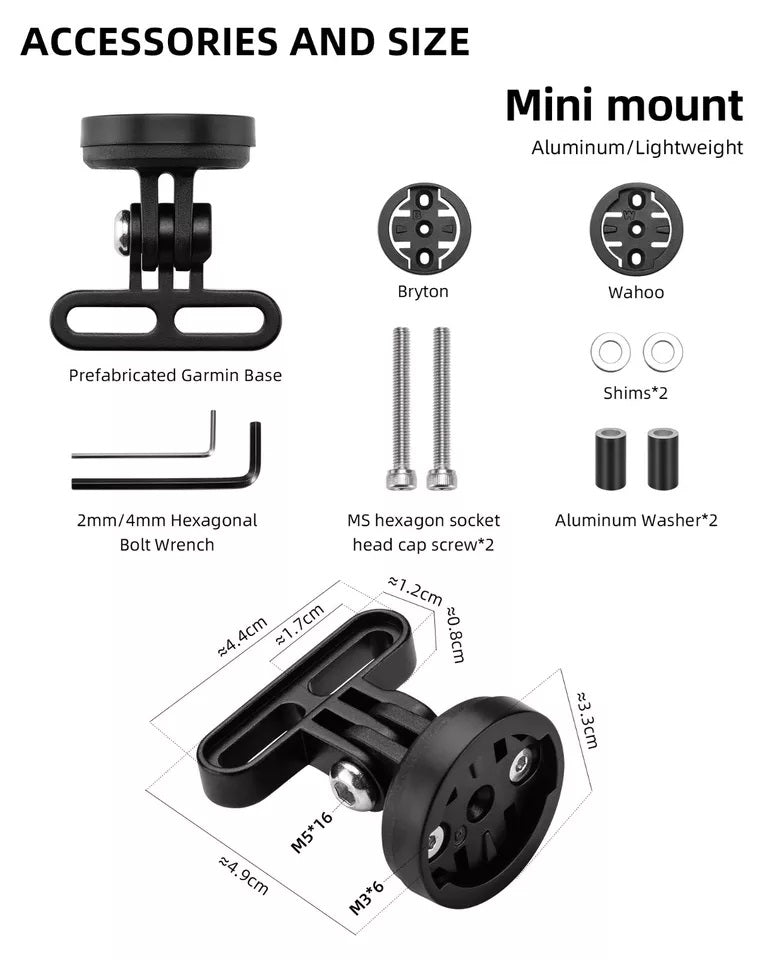 ROCKBROS bicycle computer mount for Garmin Bryton Wahoo GPS handlebar holder aluminum