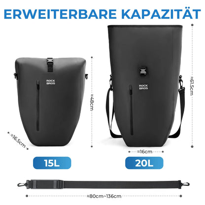 ROCKBROS 15L-20L Fahrrad Gepäckträgertasche 3-in-1