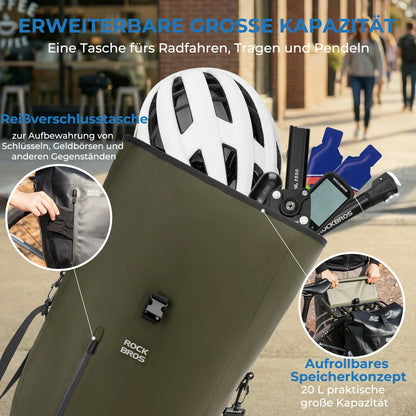 ROCKBROS 15L-20L Fahrrad Gepäckträgertasche 3-in-1