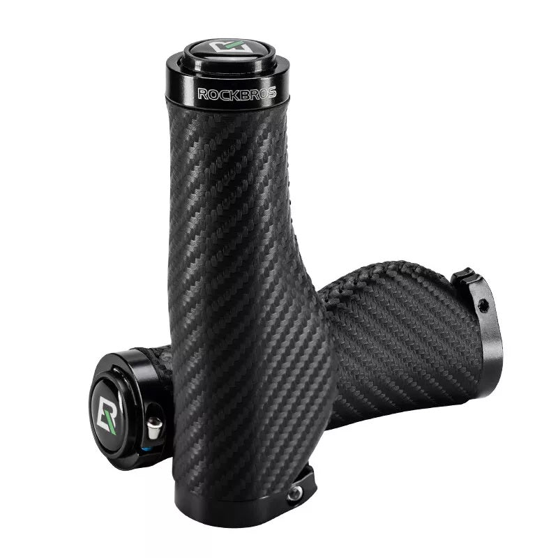 ROCKBROS Bicycle Grips Carbon Pattern Bicycle Handlebar Grips Double-Lock 22.2mm