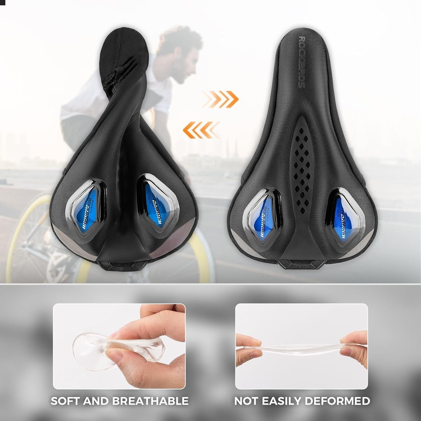 ROCKBROS bicycle saddle cover gel cover for bicycle seat with waterproof saddle covers saddle protection bicycle saddle cover road bike mountain bike saddle covers for men and women