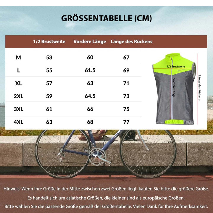 ROCKBROS Bike Vest Reflective Running Vest Windproof Breathable