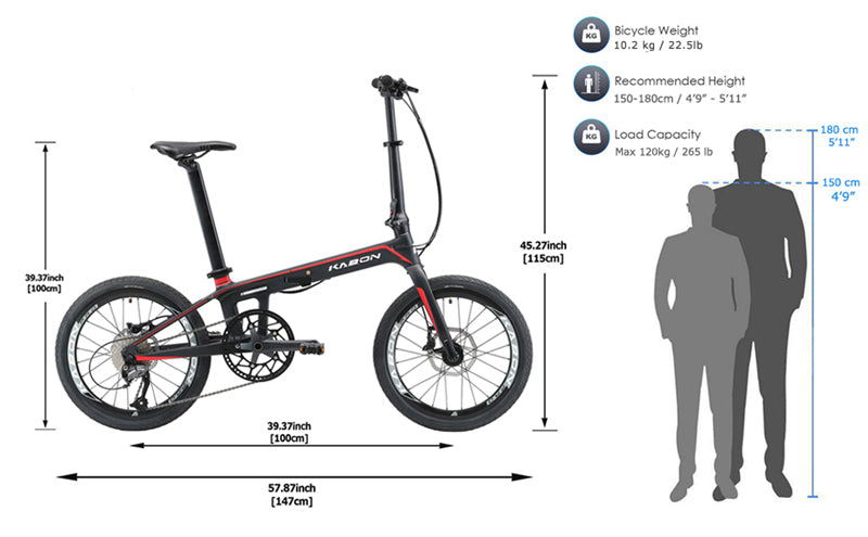 KABON City folding bike carbon Shimano Altus 9S 20 inch with carbon wheels