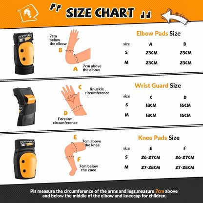 ROCKBROS knee pads children's 6 in 1 set skate protectors inline knee pads wrist pads and elbow pads bicycle skateboard sports for girls and boys