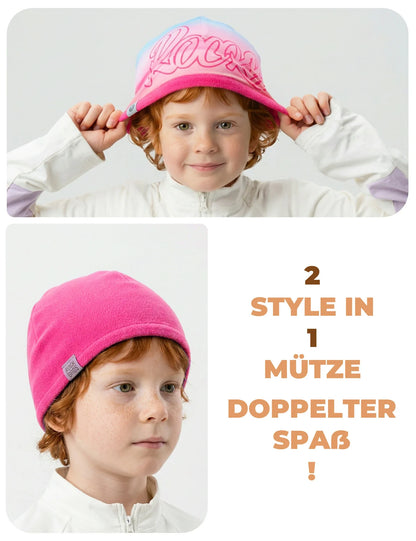 ROCKBROS Doppelseitige Mütze für Kinder Weich Elastisch Winddicht 48-54cm