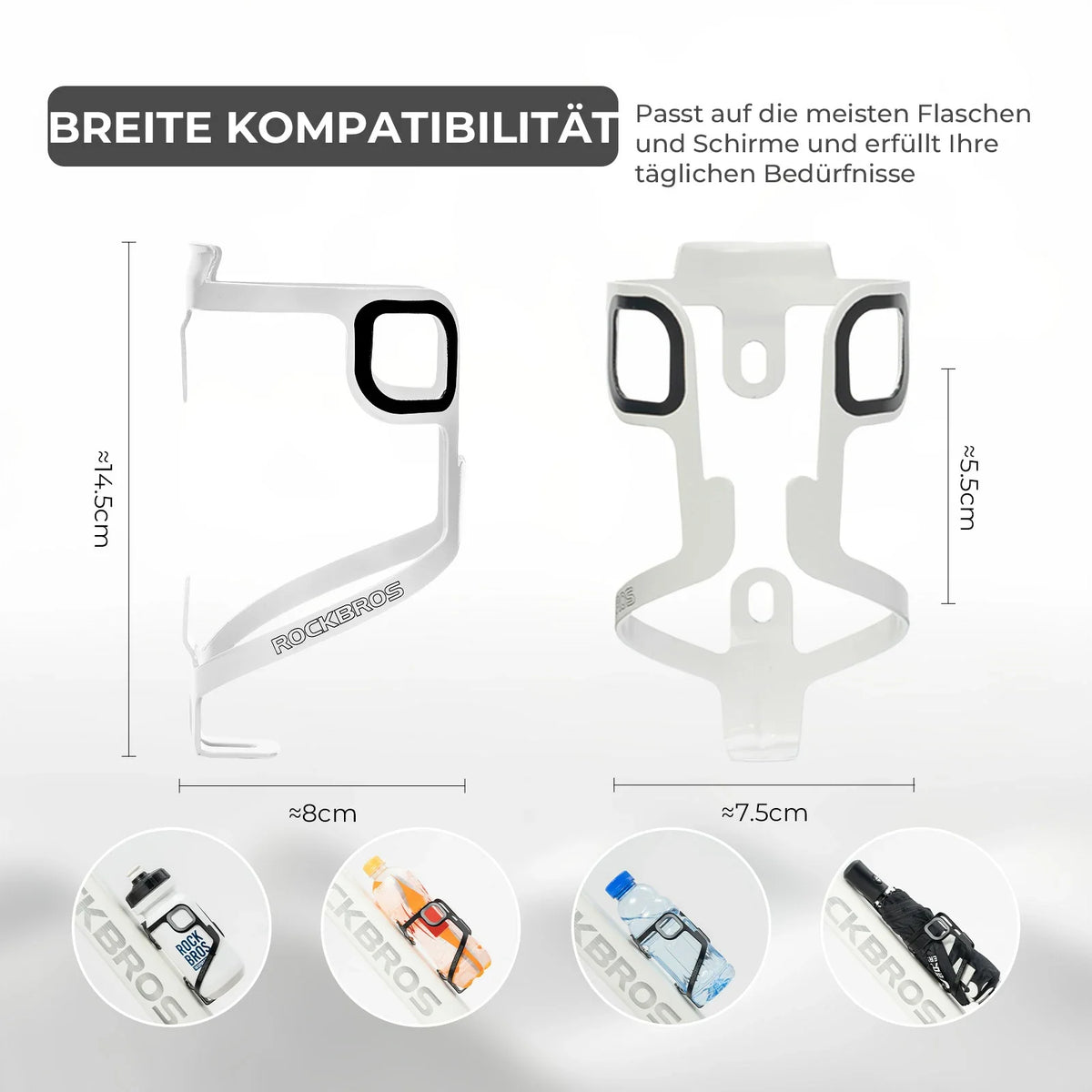 ROCKBROS Fahrrad Flaschenhalter Aluminium 27g für Trinkflaschen bis 75mm