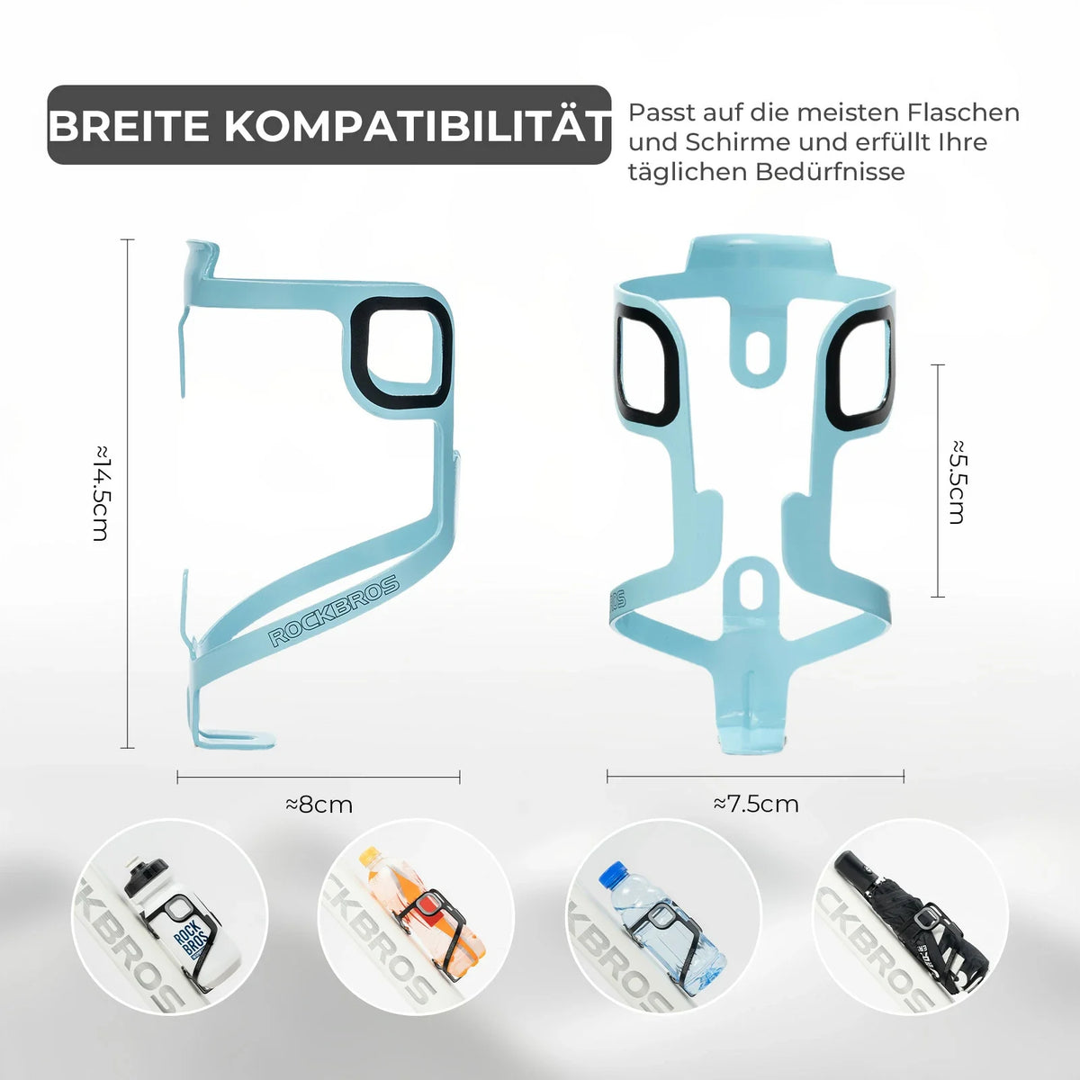 ROCKBROS Fahrrad Flaschenhalter Aluminium 27g für Trinkflaschen bis 75mm