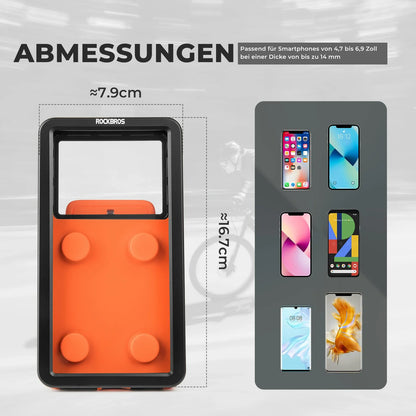 ROCKBROS Fahrrad Handyhalterung Magnetische, 4,7–6,9 Zoll Smartphones, Lenkerhalterung 22,2–31,8 mm