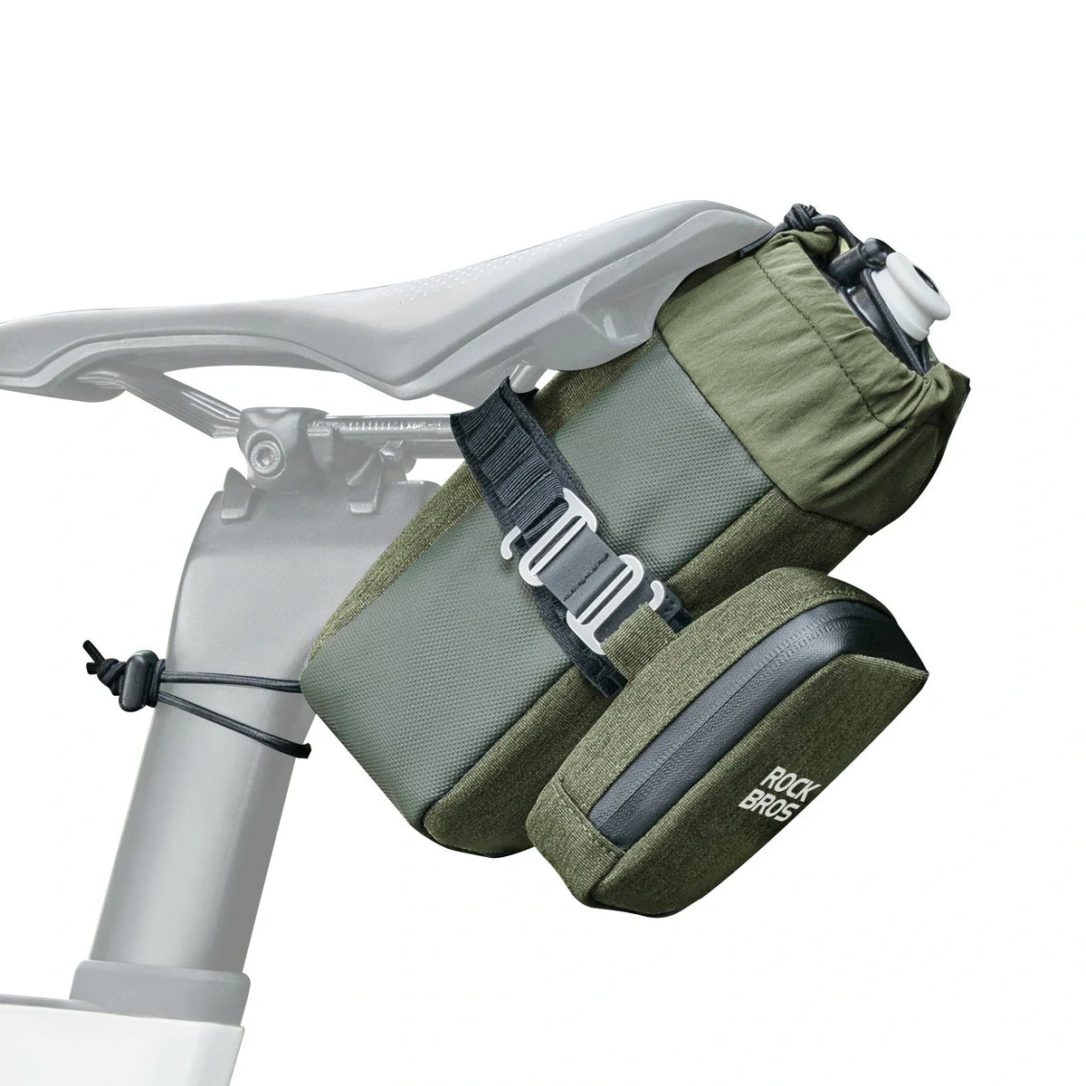 ROCKBROS Fahrrad Satteltasche mit Flaschenhalter und 0,3L Mini Tragbare Fahrradsatteltasche