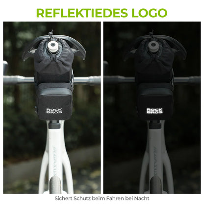 ROCKBROS Fahrrad Satteltasche mit Flaschenhalter und 0,3L Mini Tragbare Fahrradsatteltasche