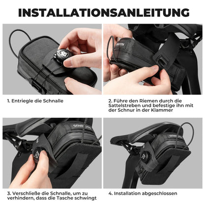 ROCKBROS Fahrrad Satteltaschen mit Drehverschluss System, Wasserabweisend und Reißfeste