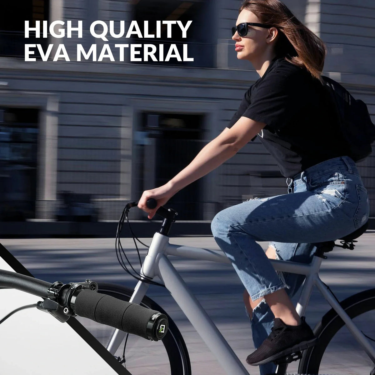 ROCKBROS Fahrradgriffe rutschfeste Eva Schwamm Fahrrad Lenkergriffe mit Aluminium 22MM